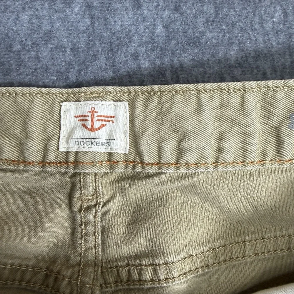 Dockers Straight Fit Pants Mens 32x30 Tan Cotton Twill 5-Pocket Chinos